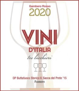 Gambero Rosso 2020 - Tre Bicchieri - Buttafuoco Storico Vigna Sacca del Prete 2015